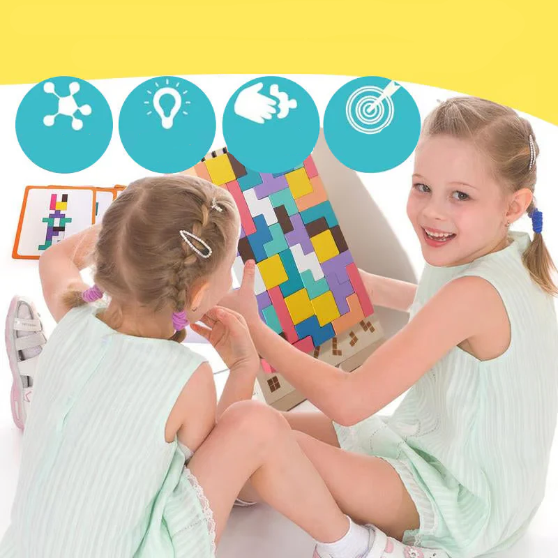 TetriMind™️- Montessori Wooden Tetris