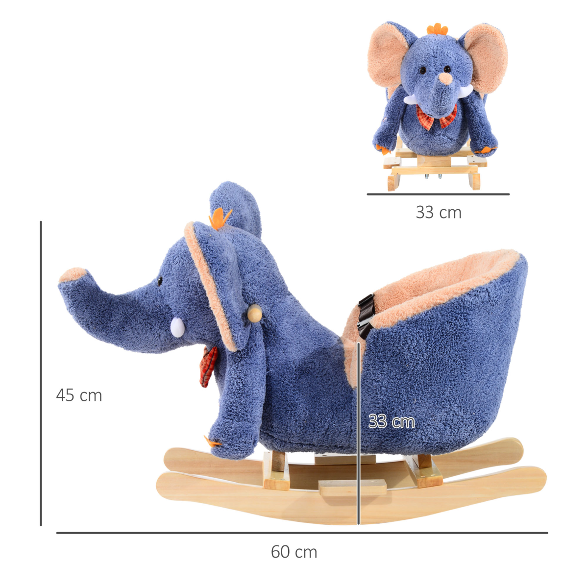 Jumbo Elephant Rocking Horse with Music for Toddlers