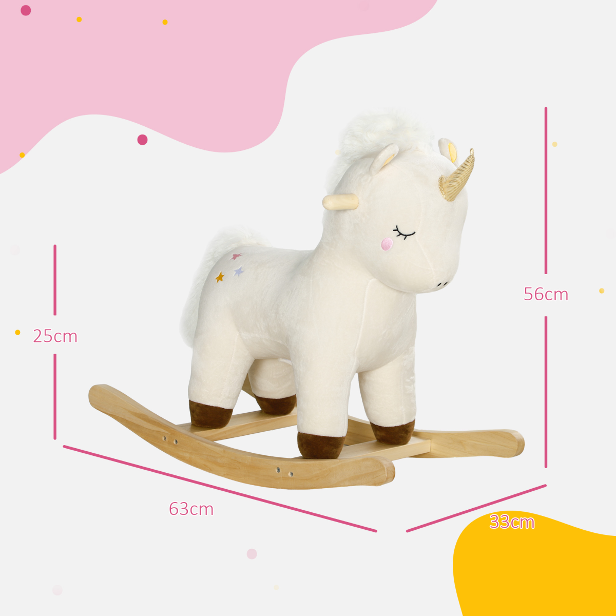 AIYAPLAY Unicorn Rocking Horse with Sounds for Ages 2-4