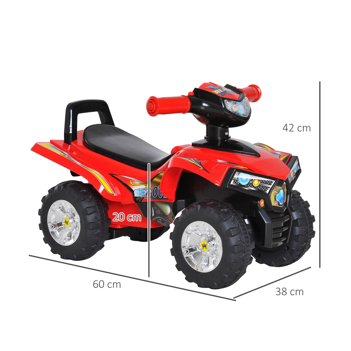 Adventure Awaits Kids Ride On Quad with LED Lights