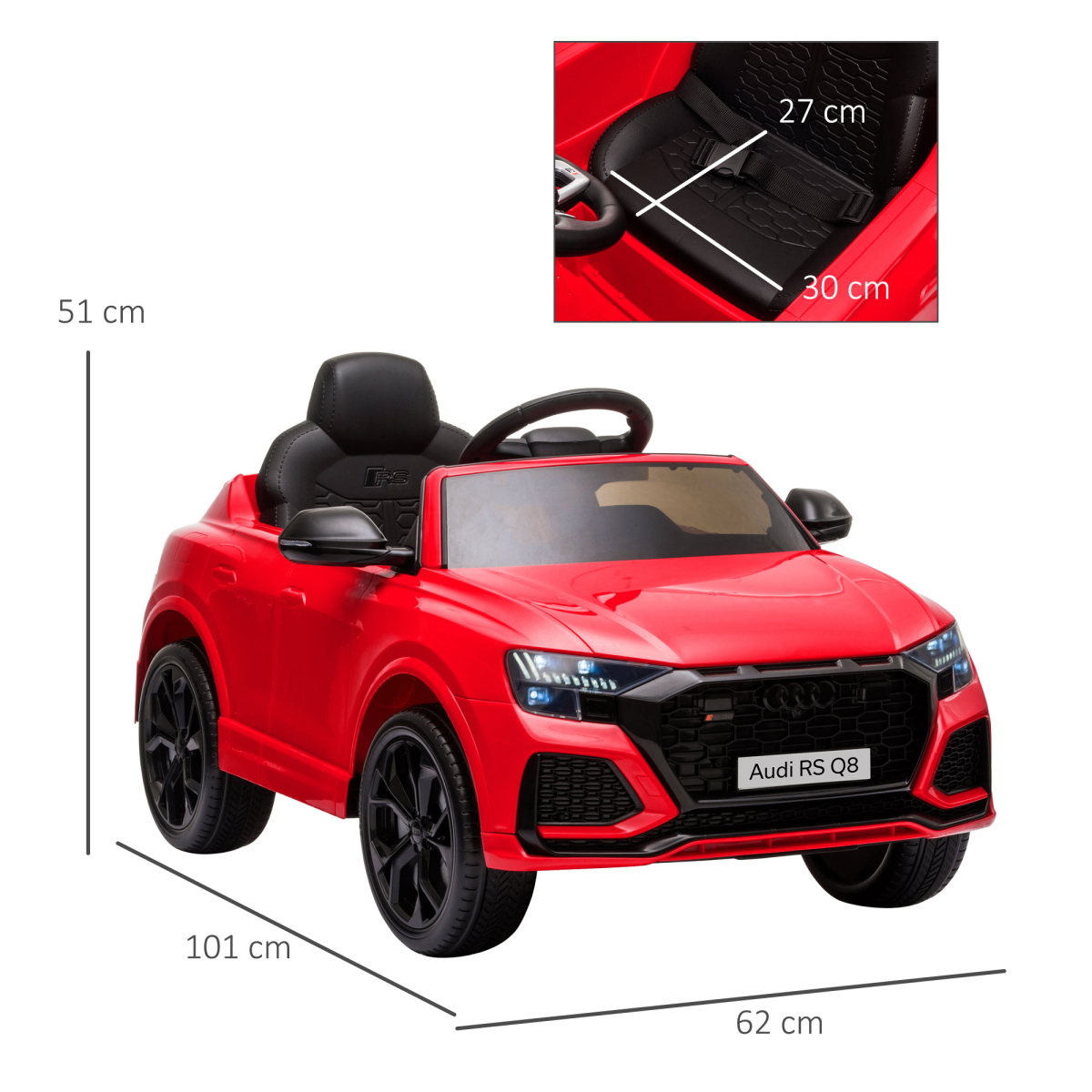 Audi RS Q8 6V Kids Electric Ride On Car Toy w/ Remote Control Red