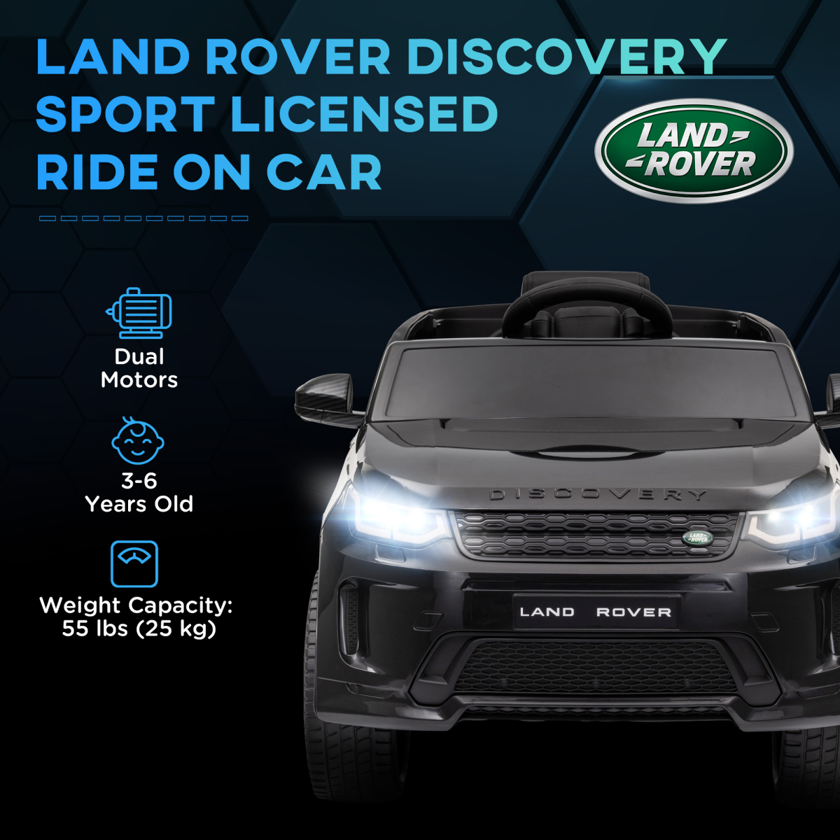 AIYAPLAY Land Rover Licensed Kids Electric Car w/ Remote Music