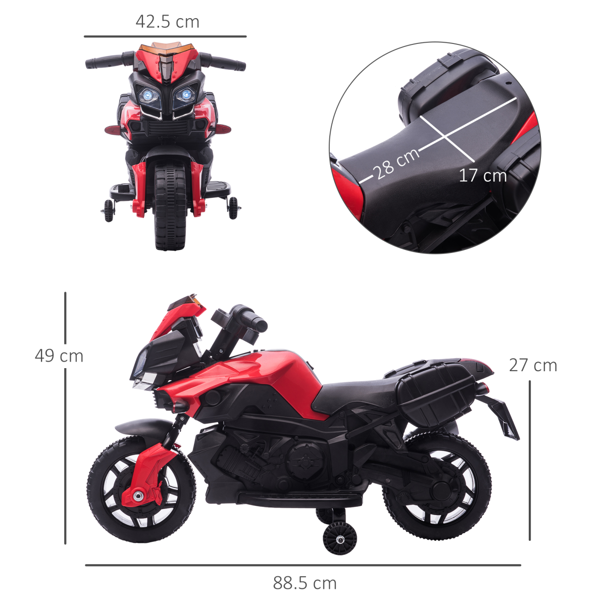 Red 6V Kids Electric Motorcycle Ride-On Toy - Fun & Safe Adventure!
