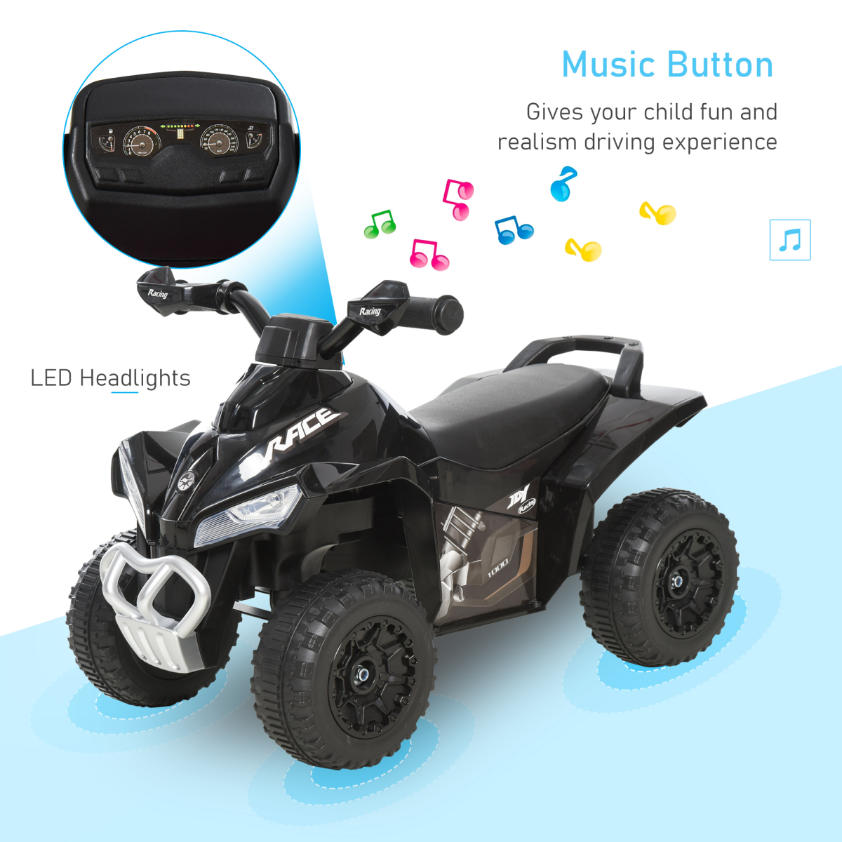 No Power Quad Toddler Ride on Car Foot-to-Floor Sliding