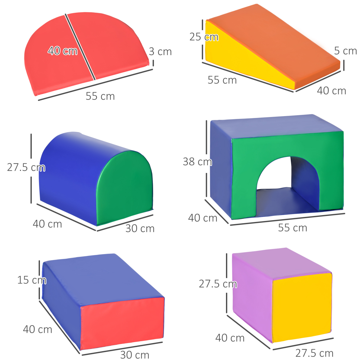 Colorful 7-Piece Foam Soft Play Se