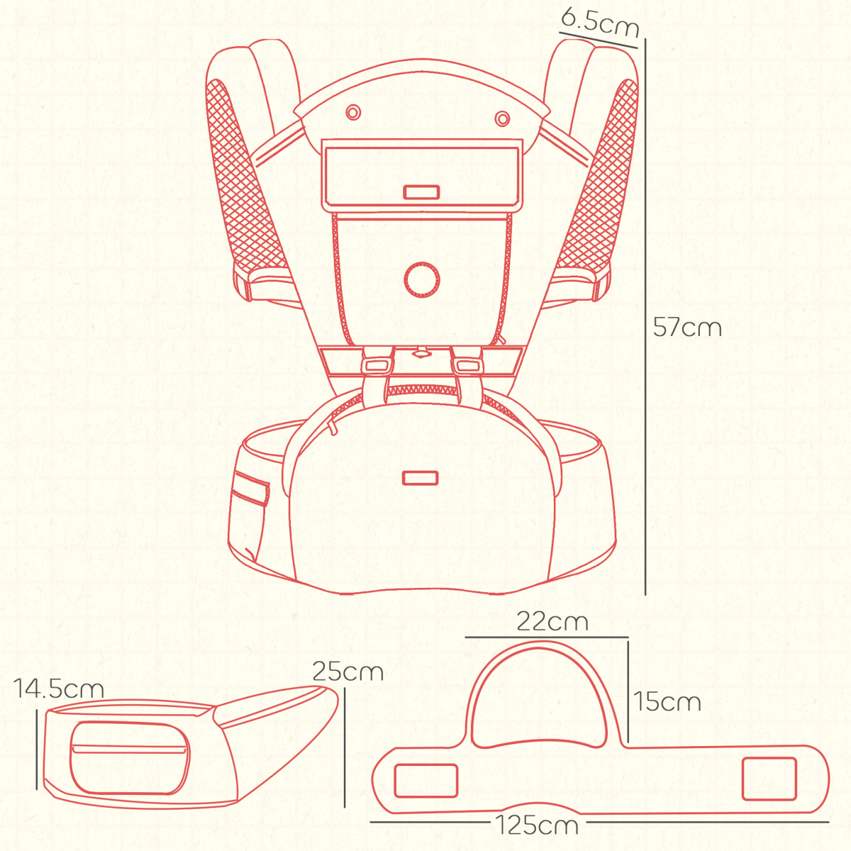 AIYAPLAY Ultimate 6-in-1 Ergonomic Baby Carrier - Grey