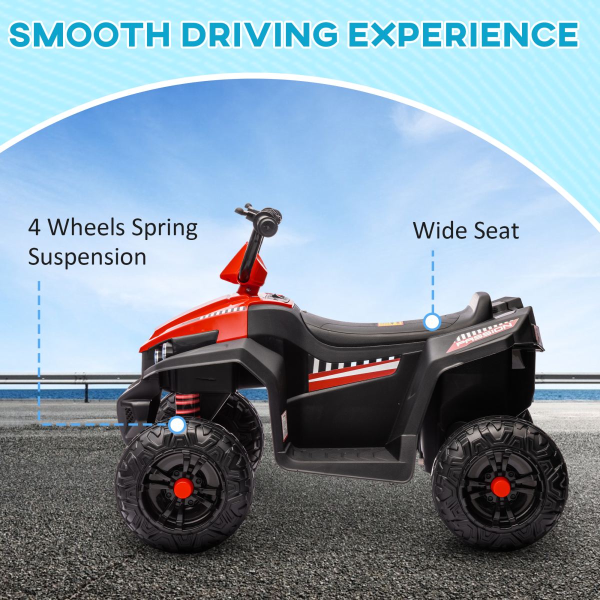 AIYAPLAY 12V Kids Electric Quad Bike