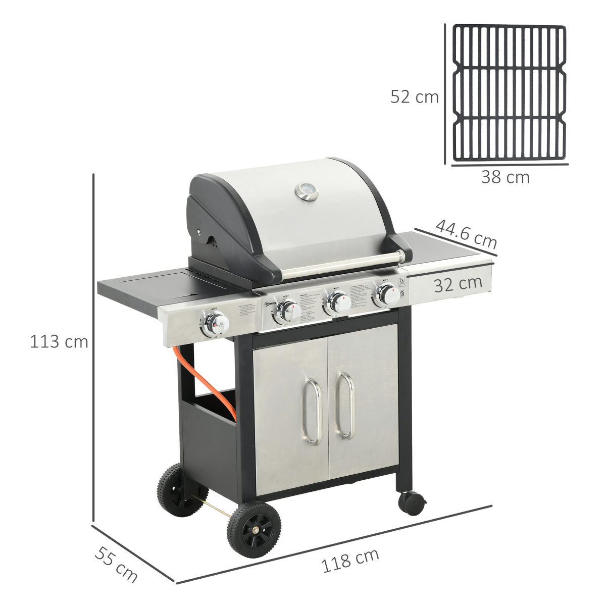 Deluxe 3+1 Burner Gas BBQ Grill