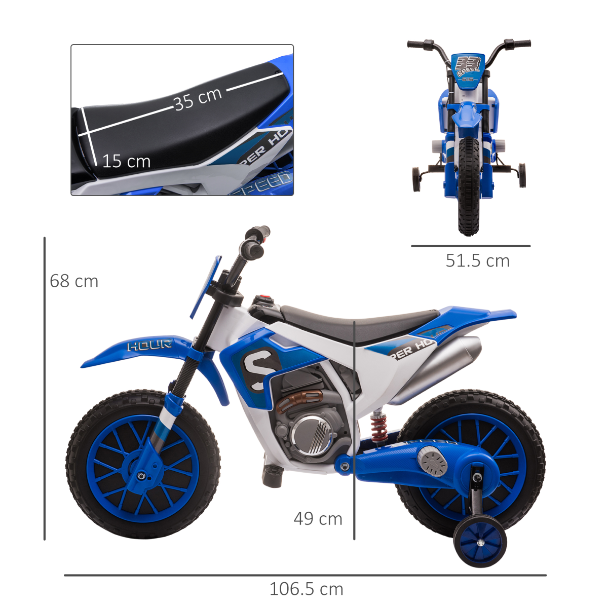 Blue 12V Kids Electric Motorbike