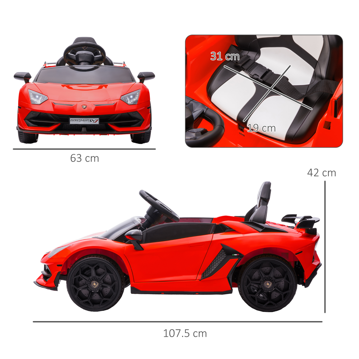 Rev Up Adventure: Lamborghini Aventador 12V Kids Electric Ride-On Car