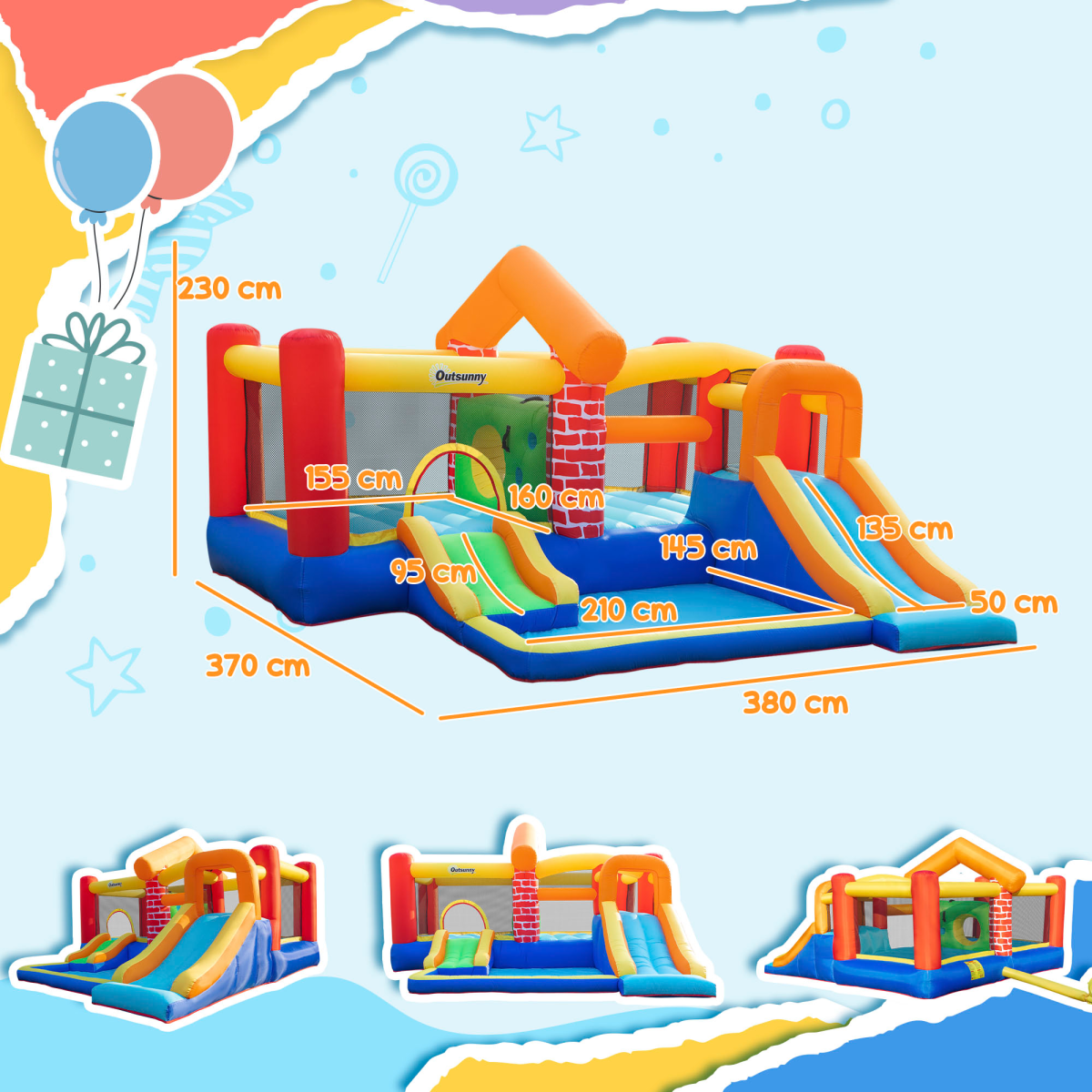 Epic Kids Bouncy Castle with Double Slides