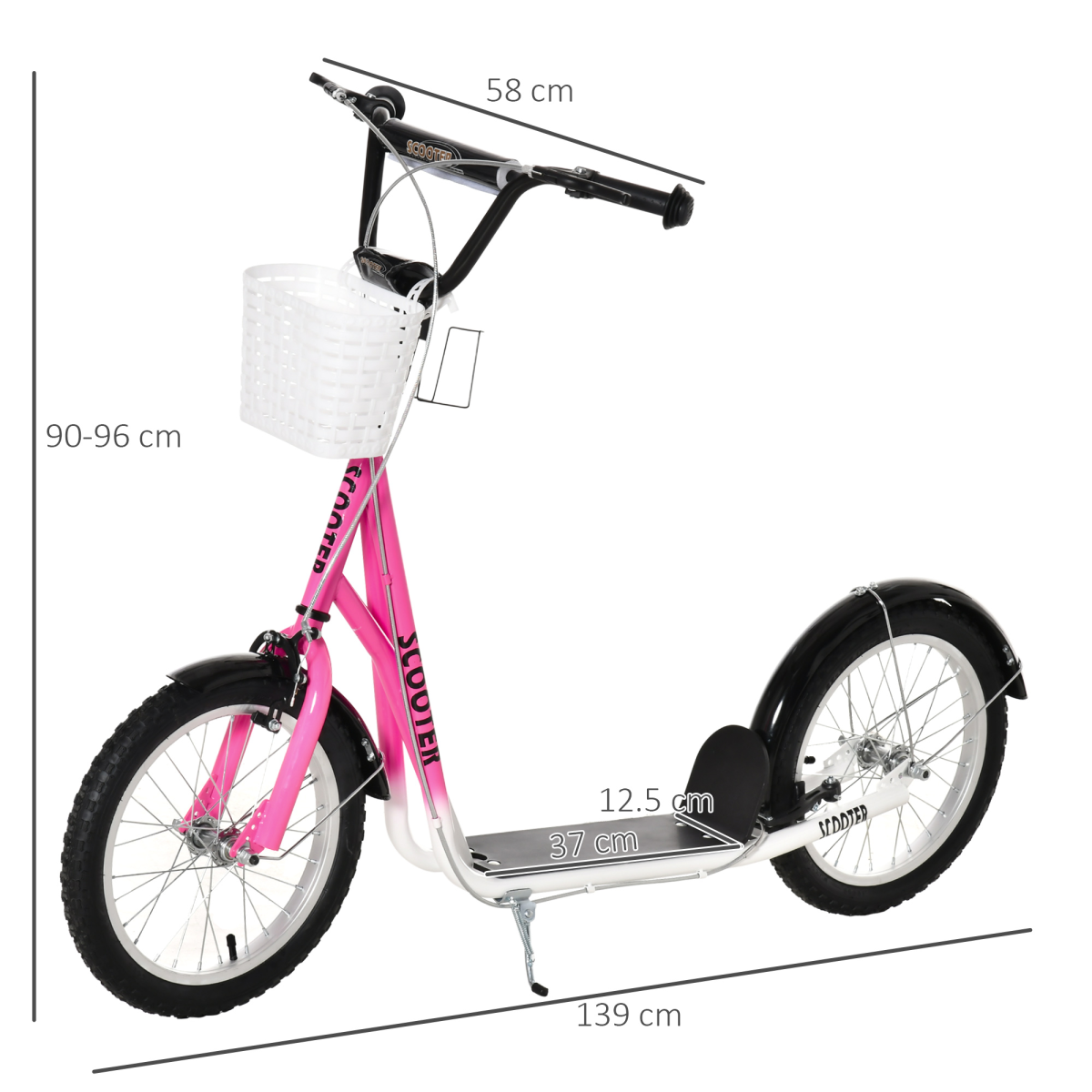 Adjustable Kids Kick Scooter with Dual Braking