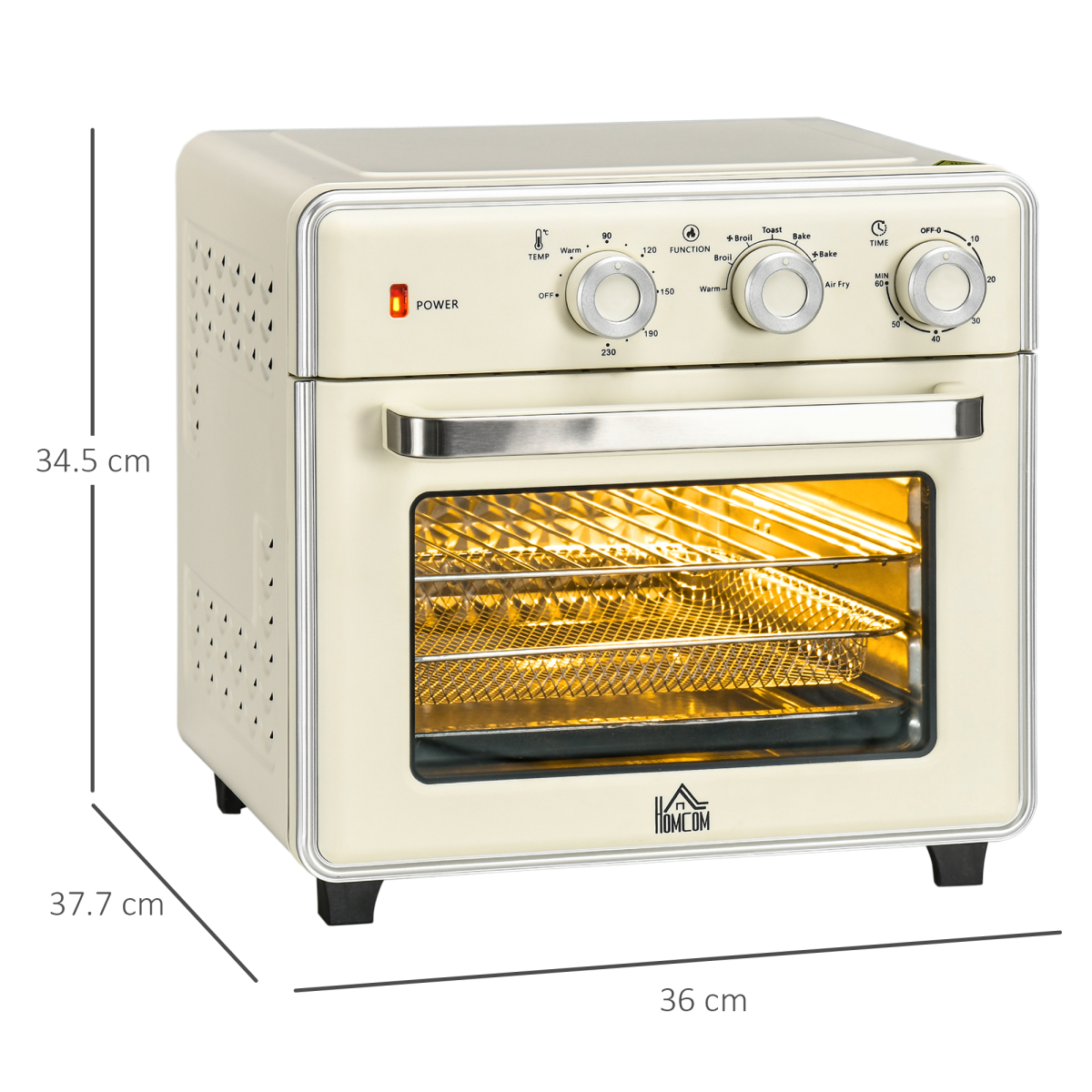 Retro 7-in-1 Toaster Oven: 4-Slice, Adjustable Temp & 60-Min Timer