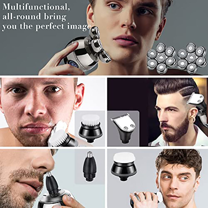 Electric Shaver Floating Head USB Charging Dock LCD Waterproof Portable Grooming Kit