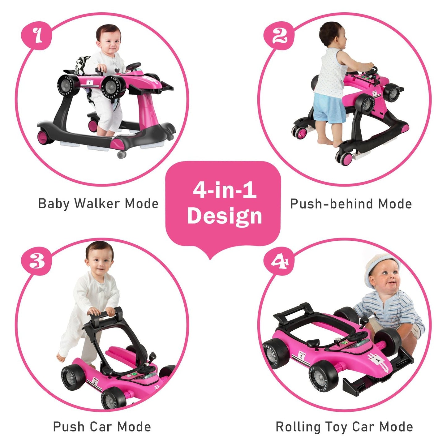 Versatile 4-In-1 Baby Push Walker