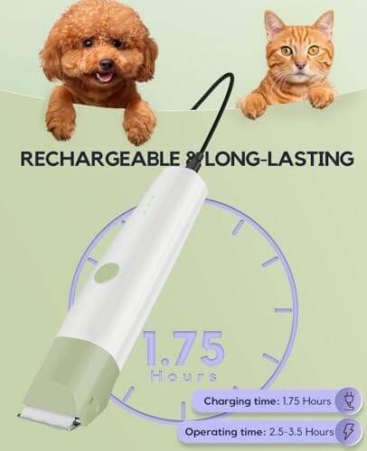 4 in 1 Quiet Cordless Dog Paw Trimmer & Nail Grinder