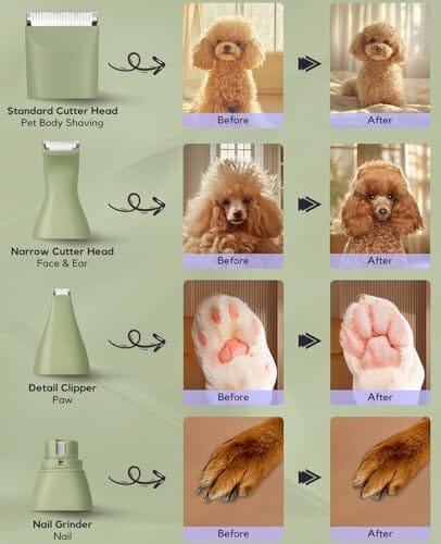 4 in 1 Quiet Cordless Dog Paw Trimmer & Nail Grinder
