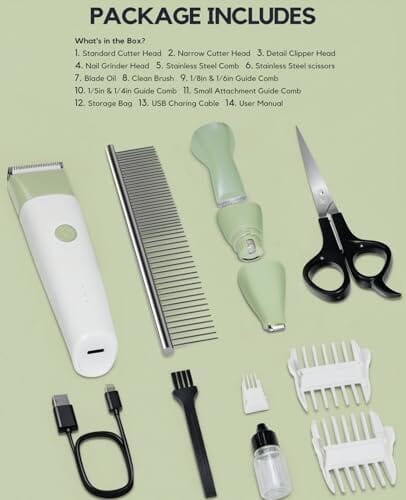 4 in 1 Quiet Cordless Dog Paw Trimmer & Nail Grinder