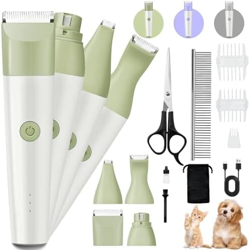 4 in 1 Quiet Cordless Dog Paw Trimmer & Nail Grinder