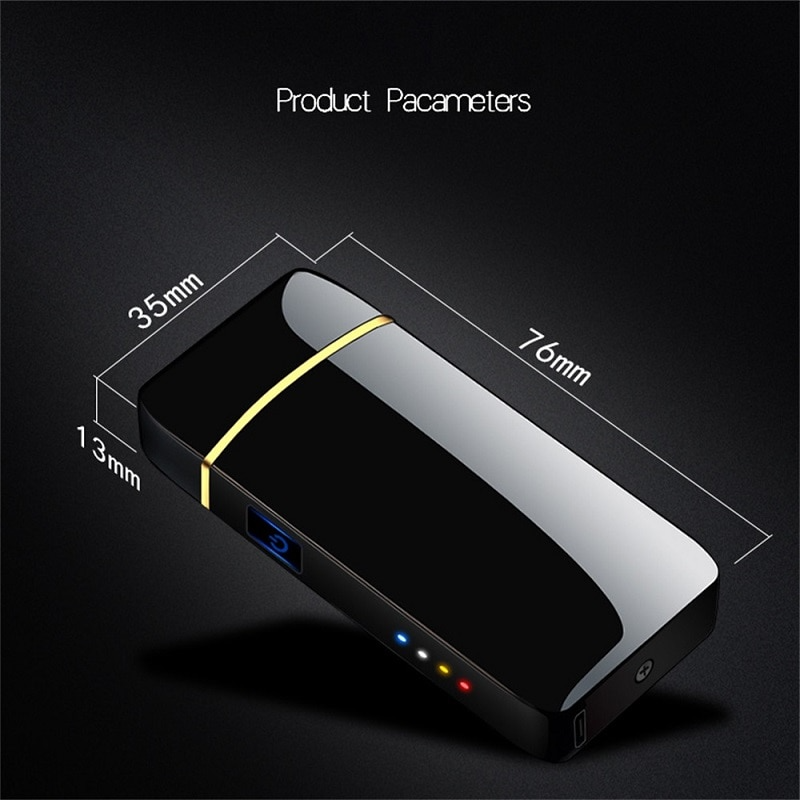 Electric Rechargeable Cigarette Lighter : Windproof Metal Portable Lighter USB
