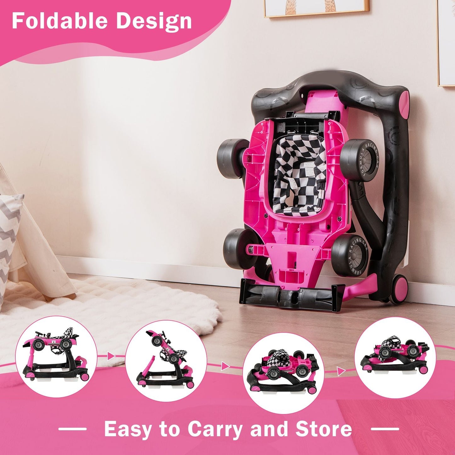 Versatile 4-In-1 Baby Push Walker
