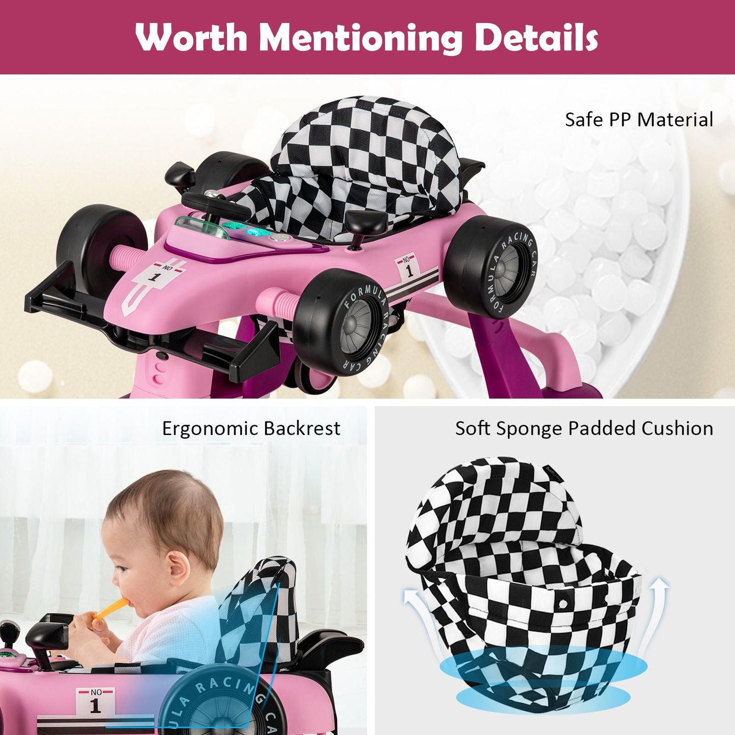 Versatile 4-In-1 Baby Push Walker