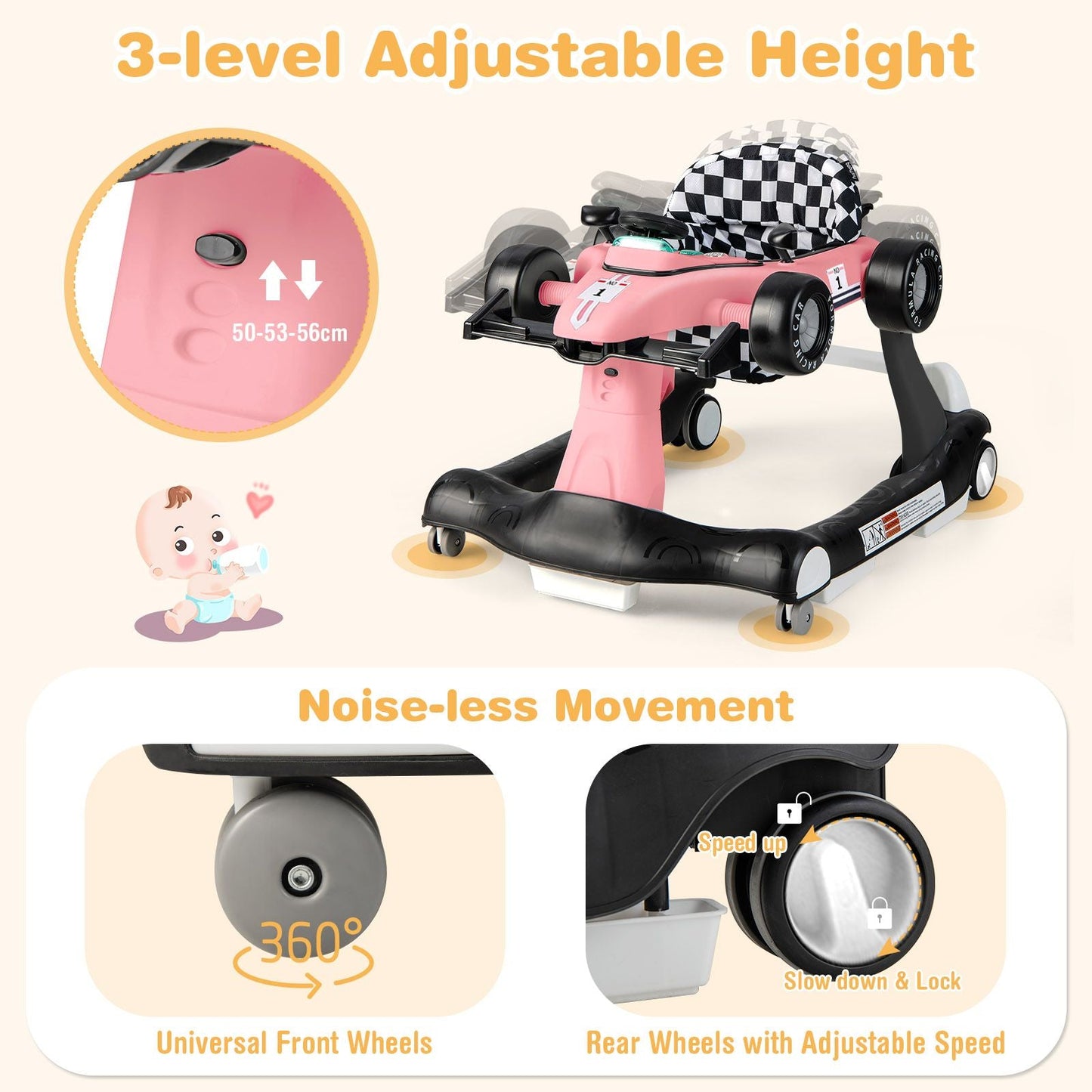 Versatile 4-In-1 Baby Push Walker