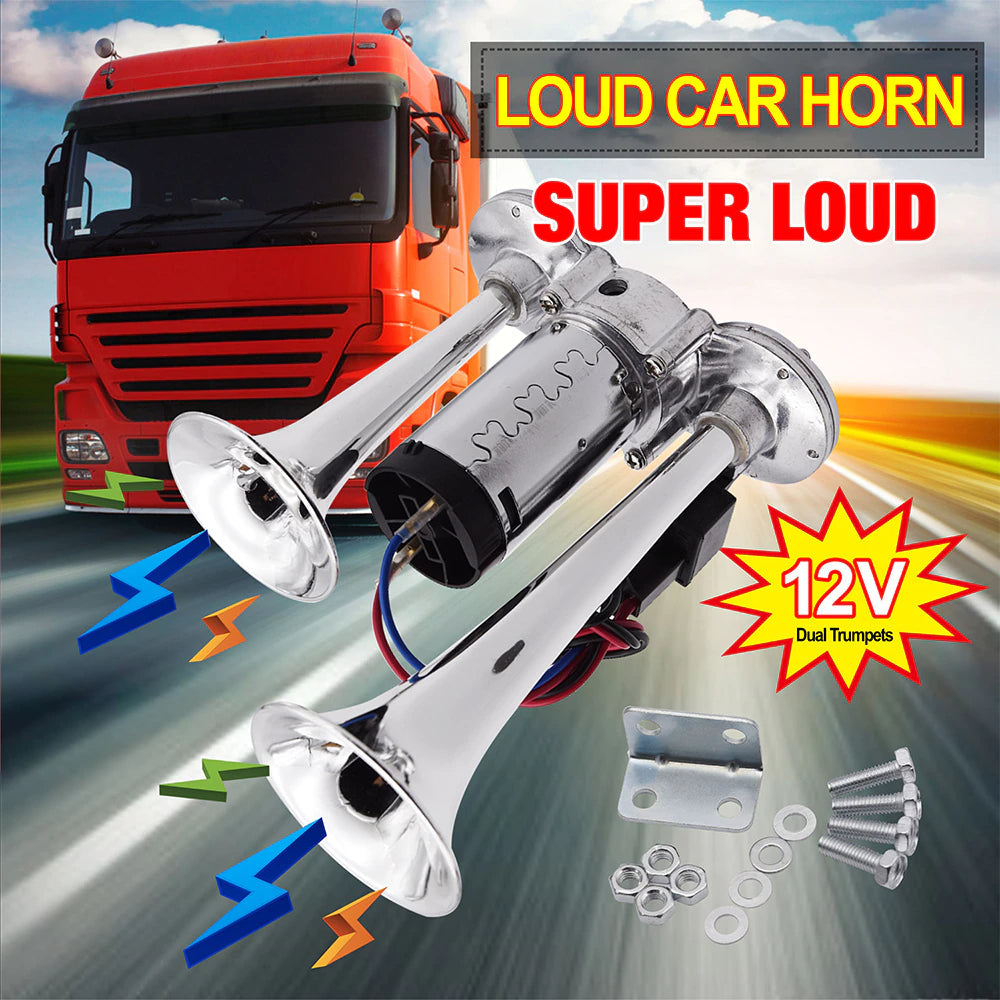 Car Electric Dual Horn Truck Boat Train Speaker: Loudest Trumpets 600DB