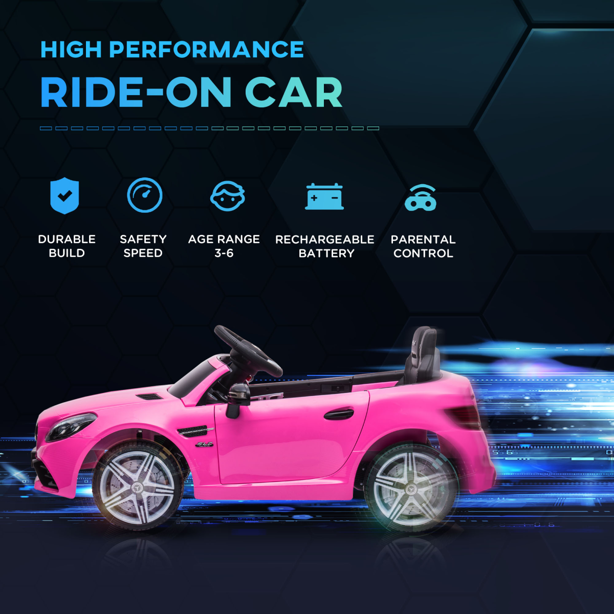 Mercedes-Benz 12V Kids Ride-On Car - Pink