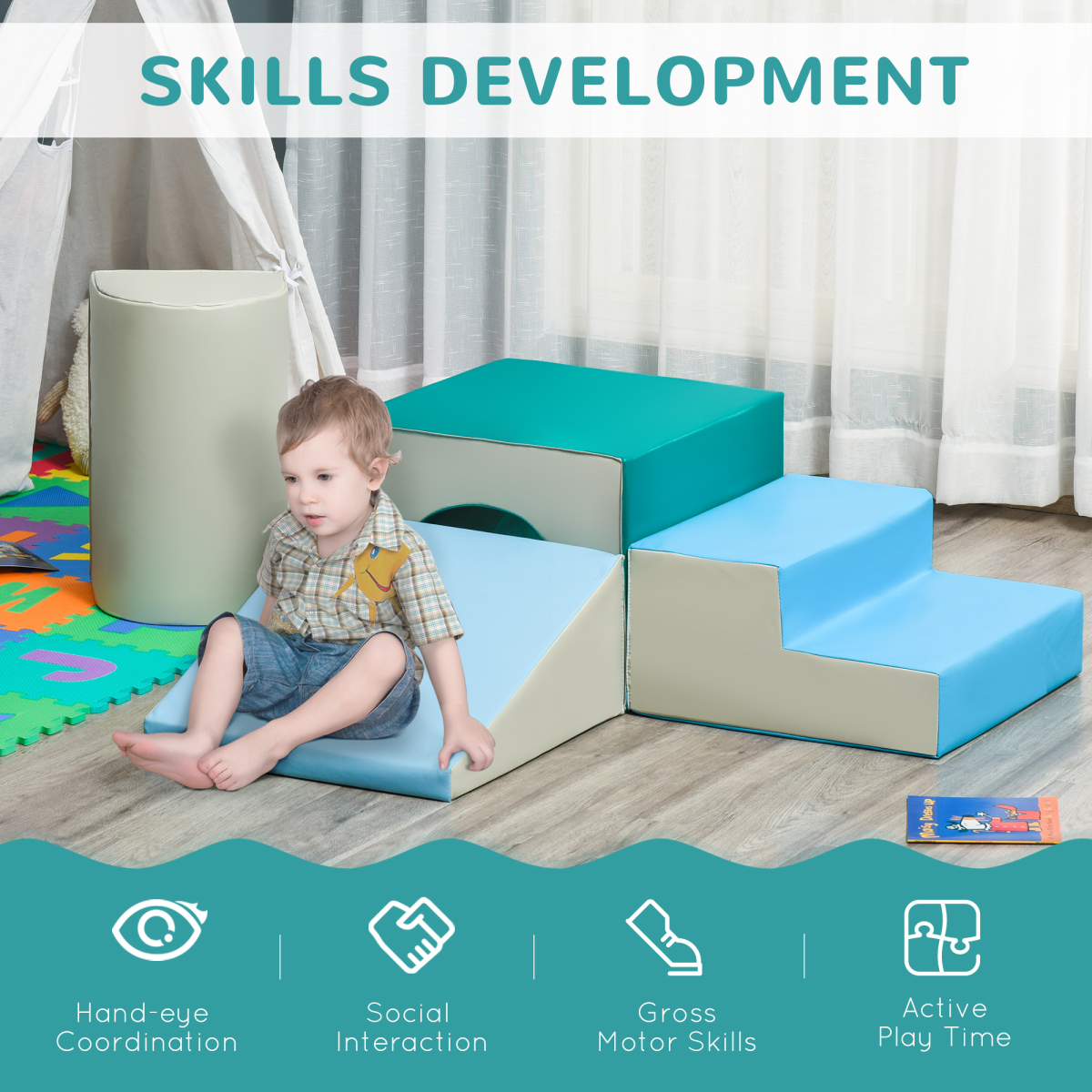Soft Play Climber Set - 4-Piece Foam Toy for Toddlers (1-3 Years)