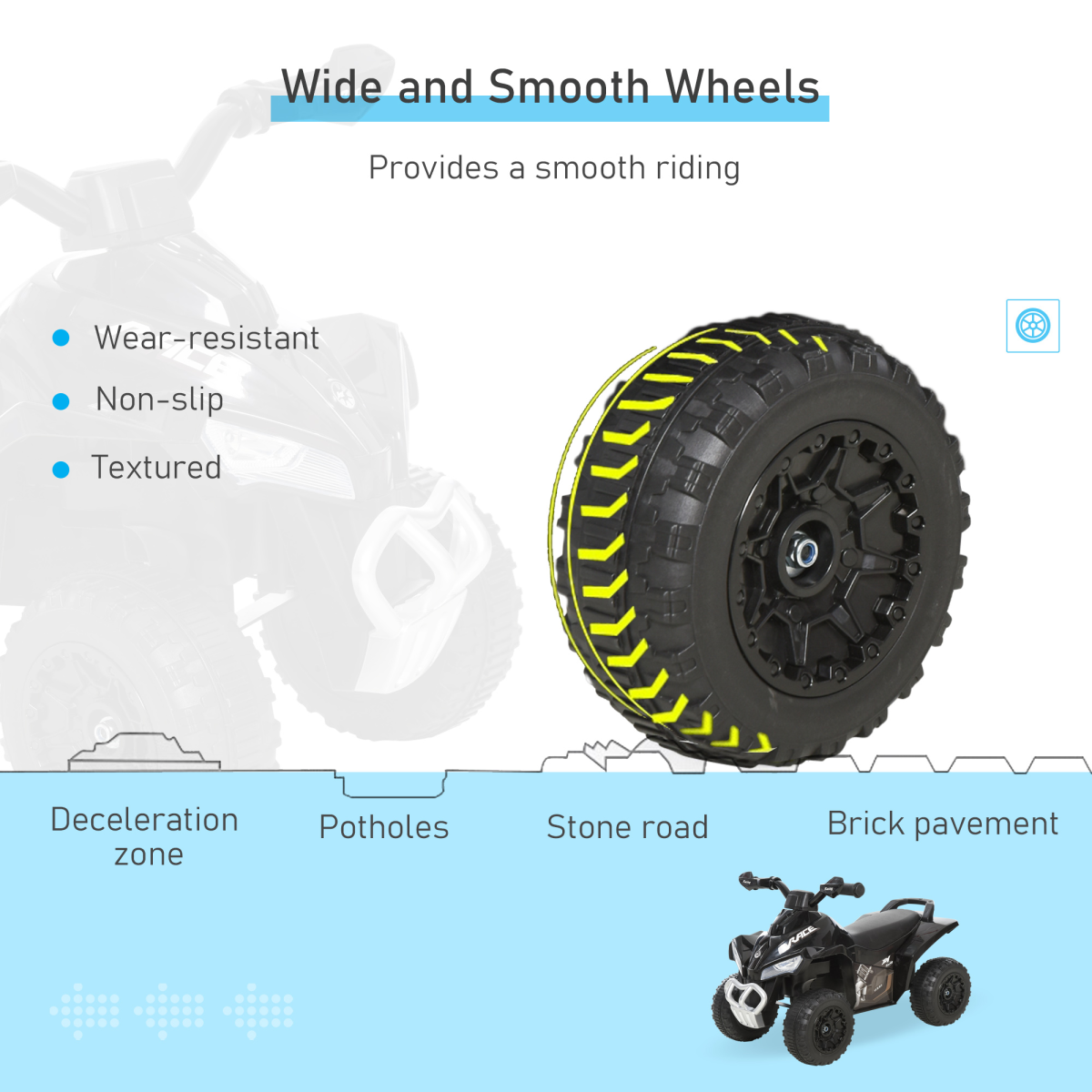 No Power Quad Toddler Ride on Car Foot-to-Floor Sliding