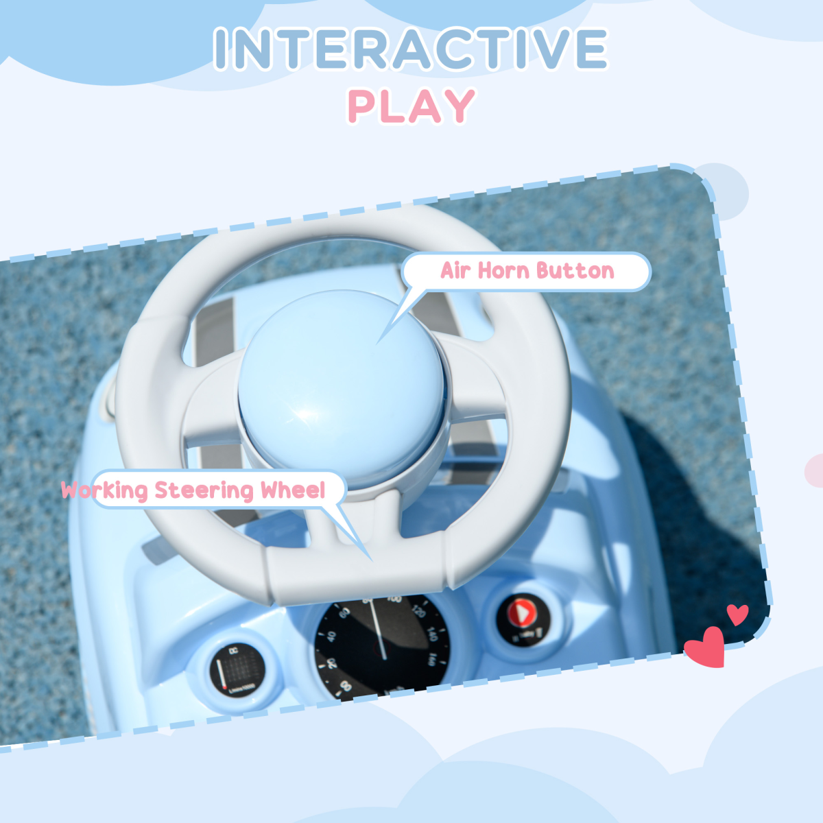AIYAPLAY Kids Ride-On Car with Air Horn