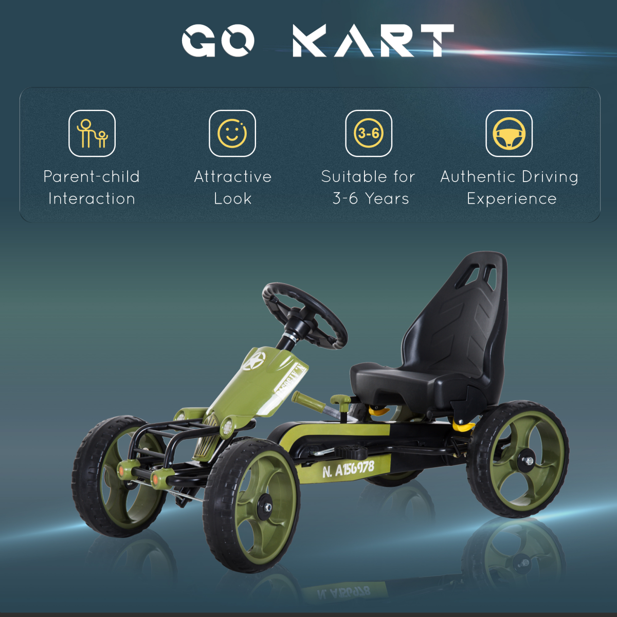Ultimate Pedal Go Kart Green Racer