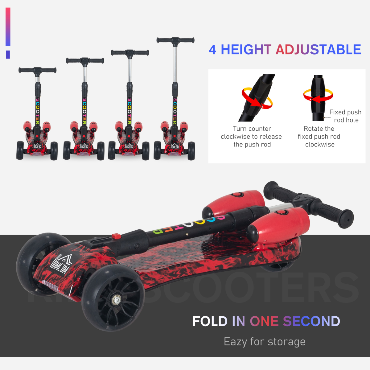 Ultimate Kids E-Scooter: Light & Music Features with Fun Water Mist Spray!