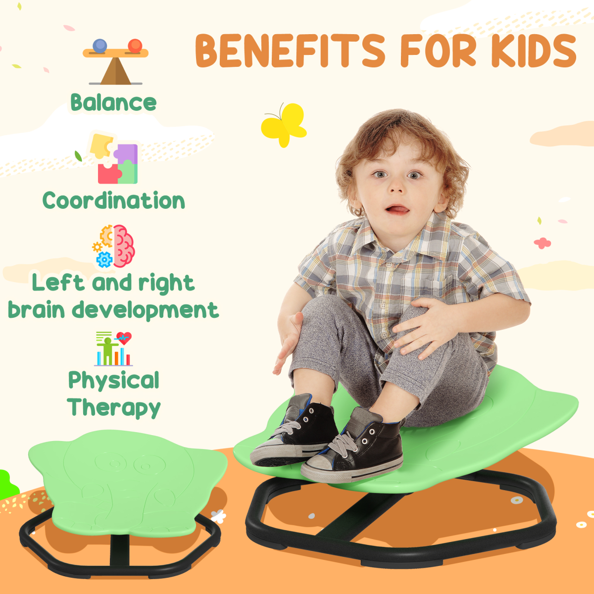 AIYAPLAY Sensory Spinning Chair for Kids