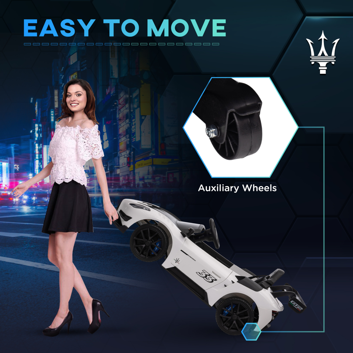 AIYAPLAY Maserati GT2 Licensed 12V Electric Ride on Car w/ Remote
