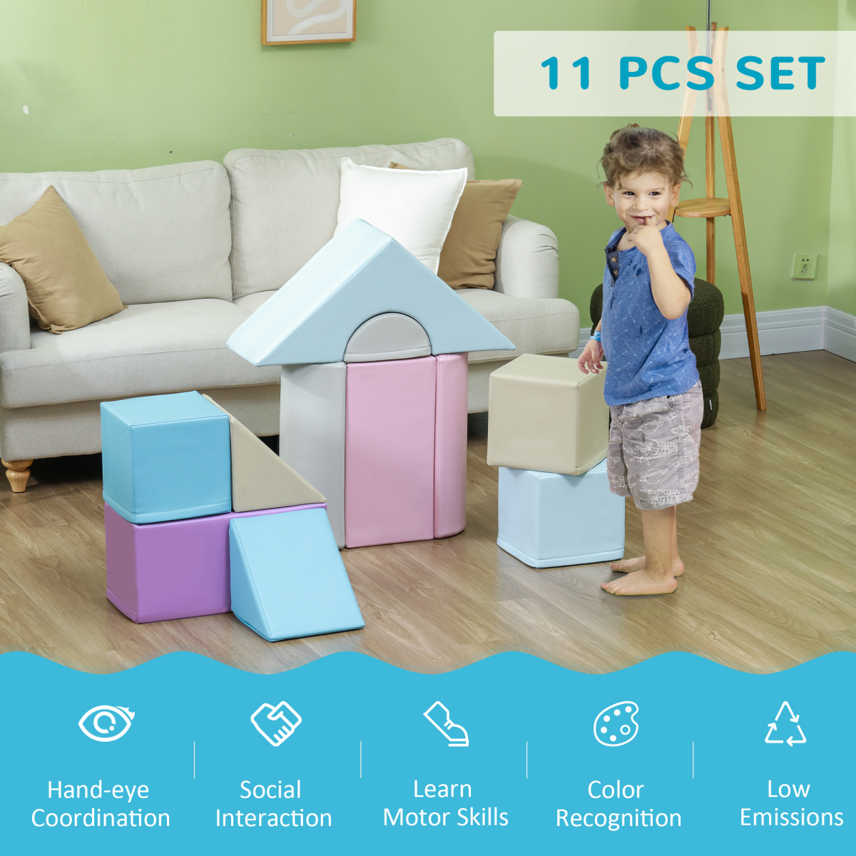 AIYAPLAY 11-Piece Toddler Soft Play Set