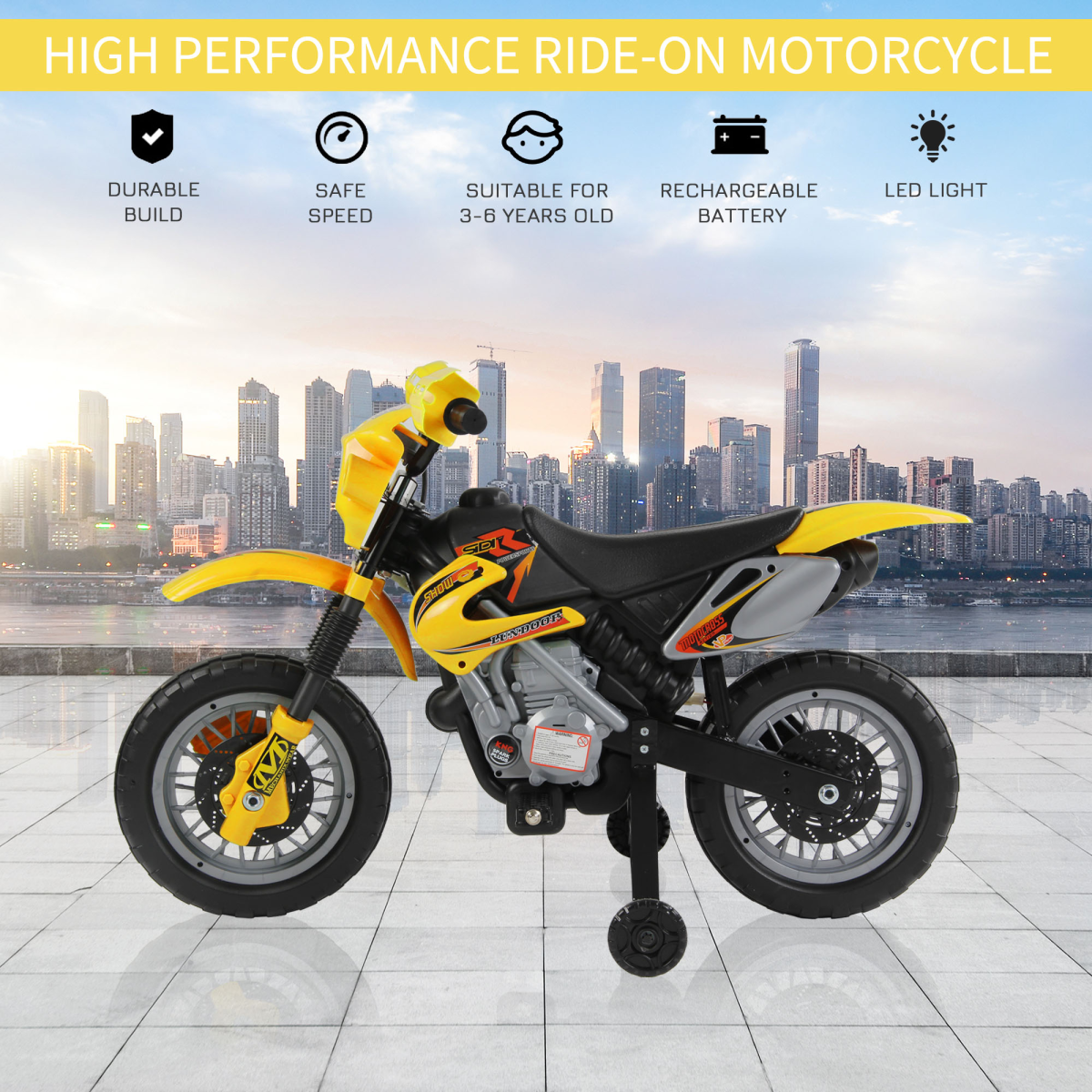Vibrant Kids Electric Ride-On Motorcycle