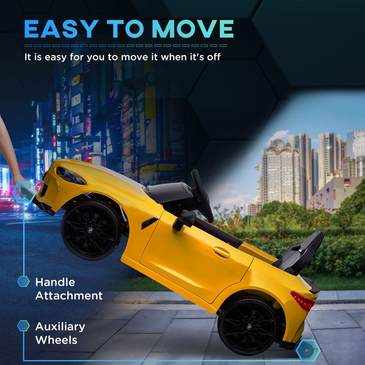 AIYAPLAY 12V BMW M4 Licensed Kids Electric Car w/ Remote, Suspension