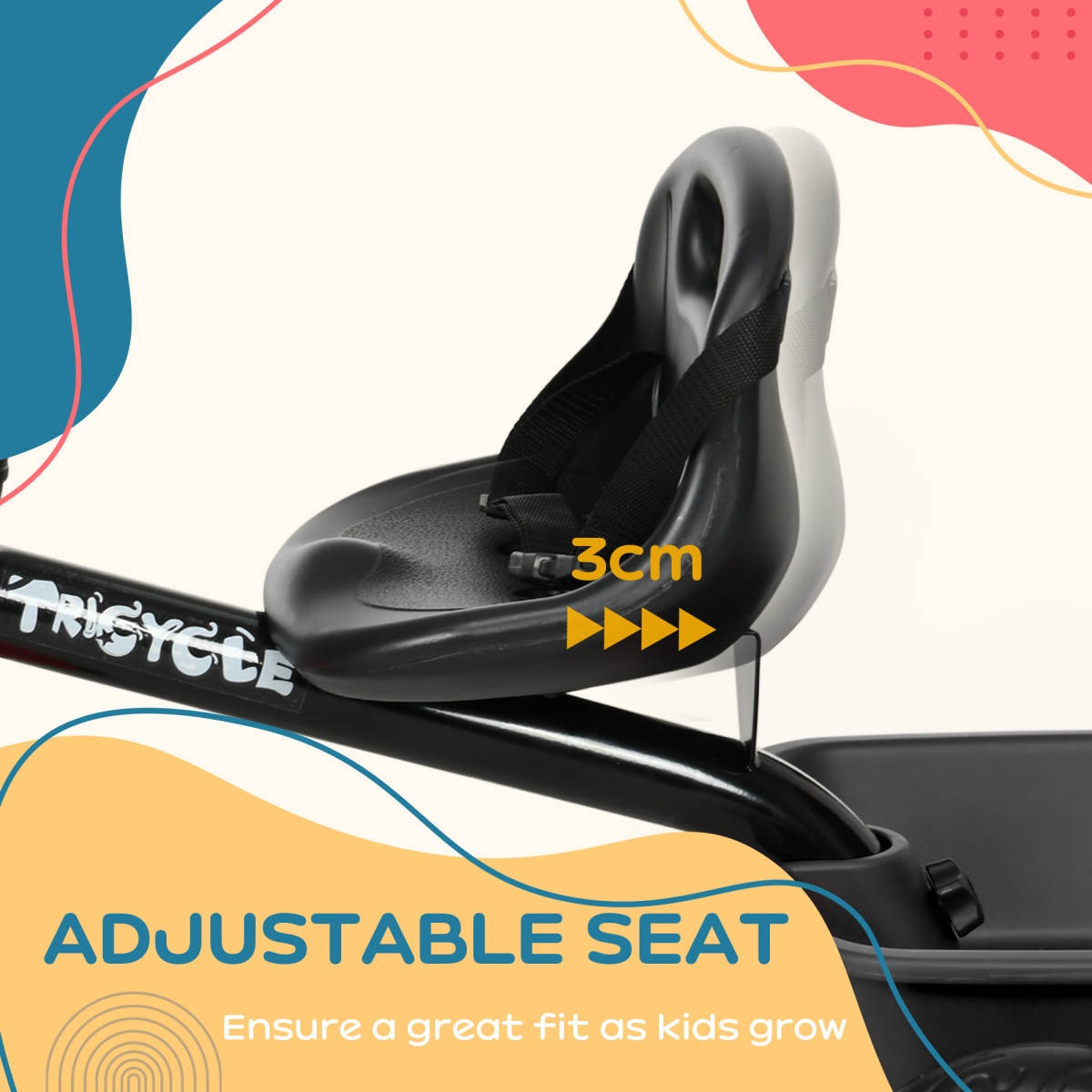 AIYAPLAY Kids Trike for 2 to 5 Years with Adjustable Seat
