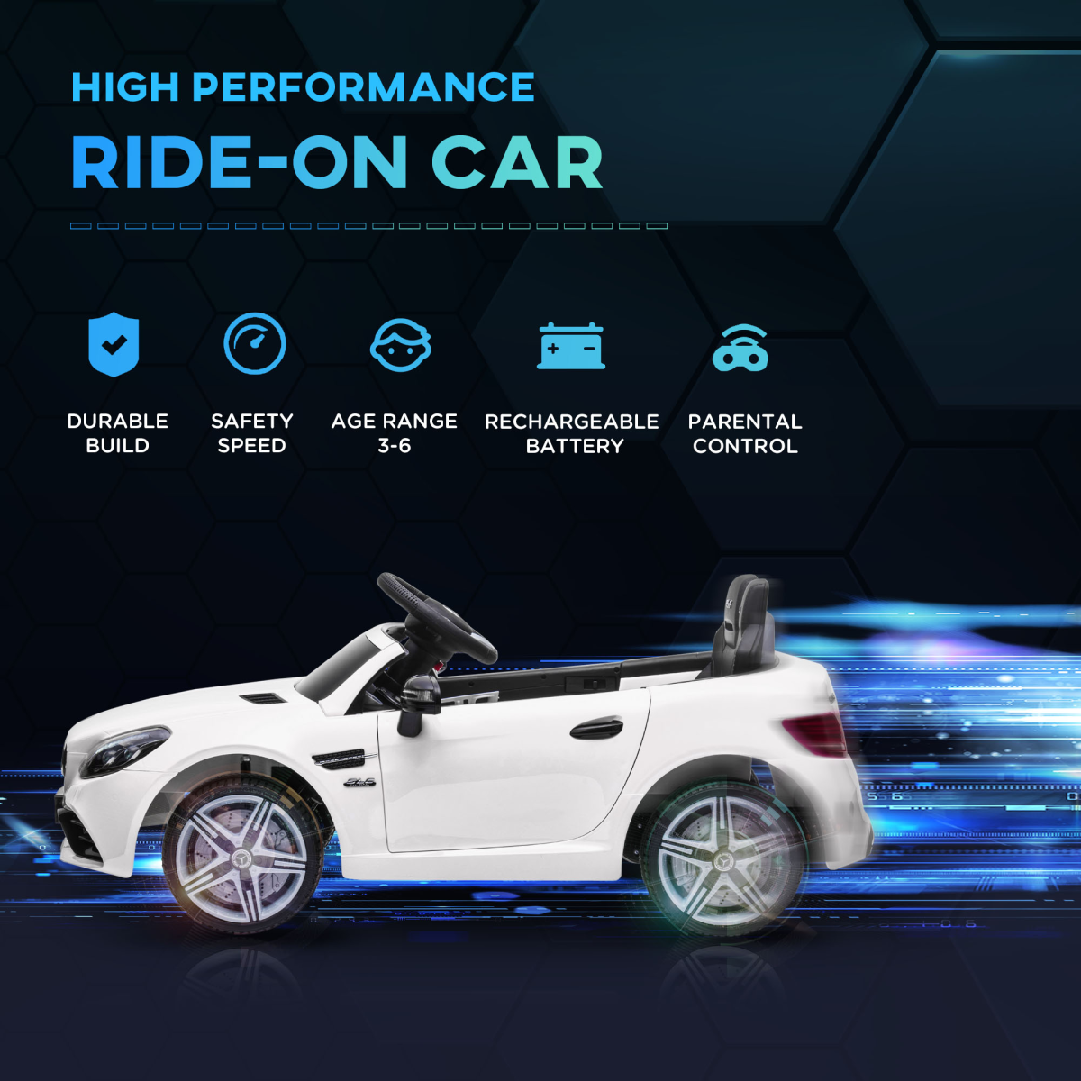 Mercedes-Benz 12V Kids Electric Ride-On Car with Remote - White