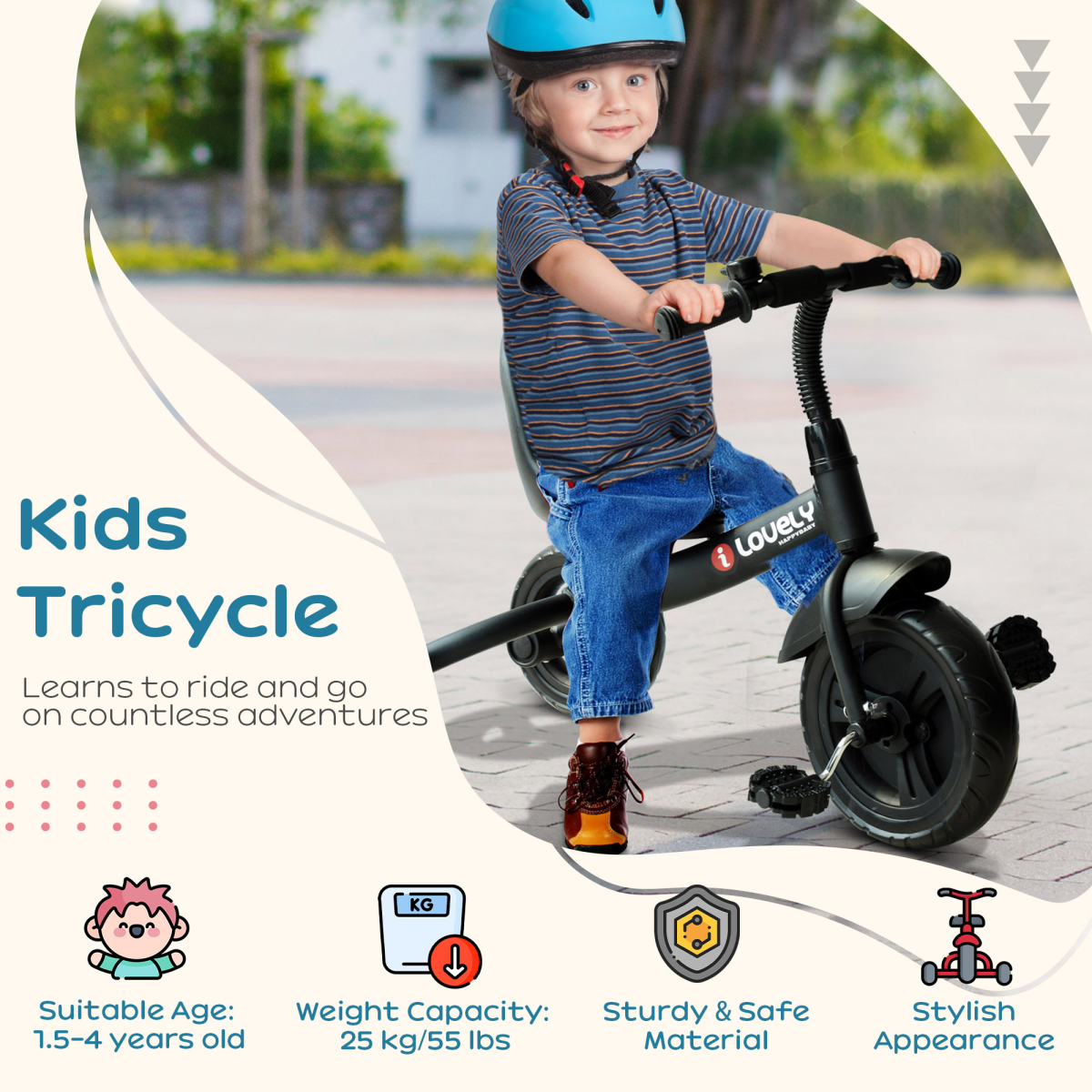 Kids Tricycle Safe 3-Wheel Fun for Toddlers