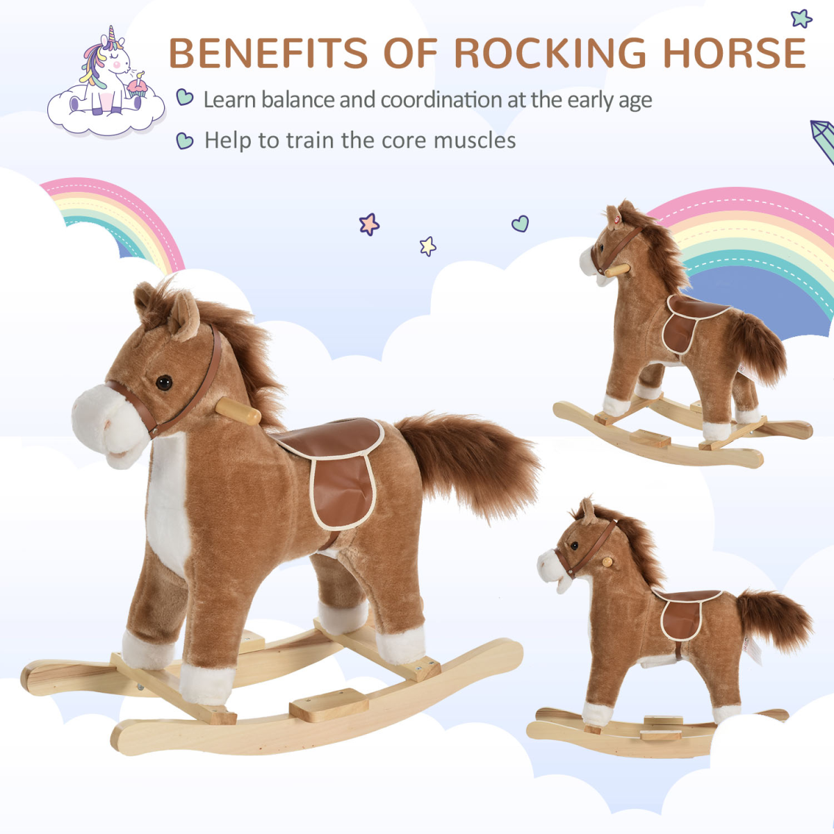 Deluxe Interactive Plush Rocking Horse Ages 18-36 Months