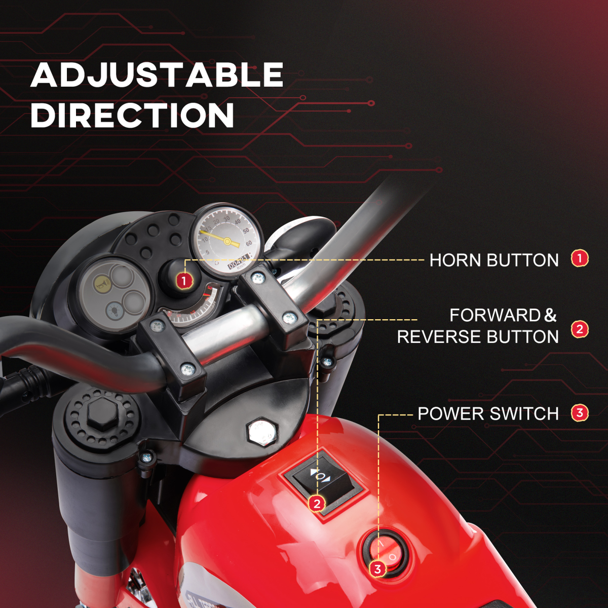6V Electric Motorcycle for Kids in Red