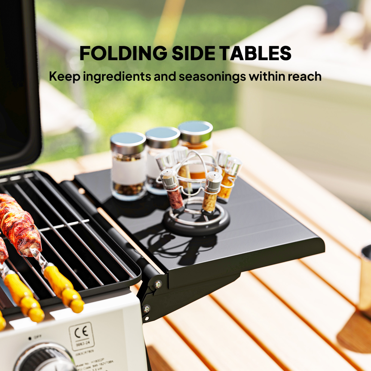 Compact Gas BBQ Grill with Thermometer