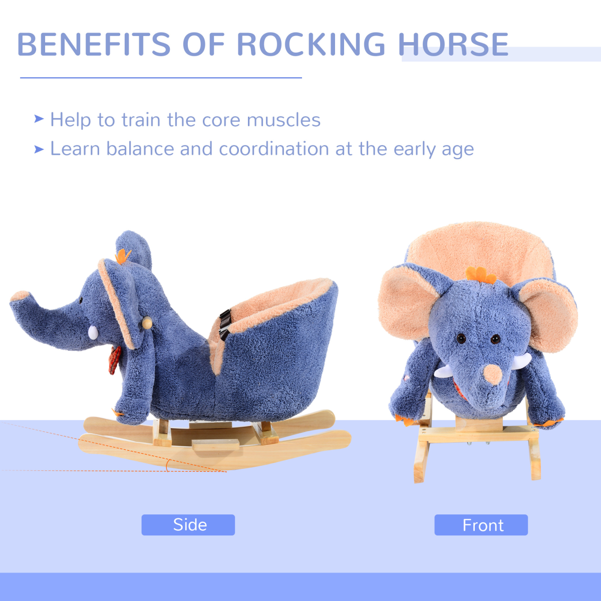 Jumbo Elephant Rocking Horse with Music for Toddlers