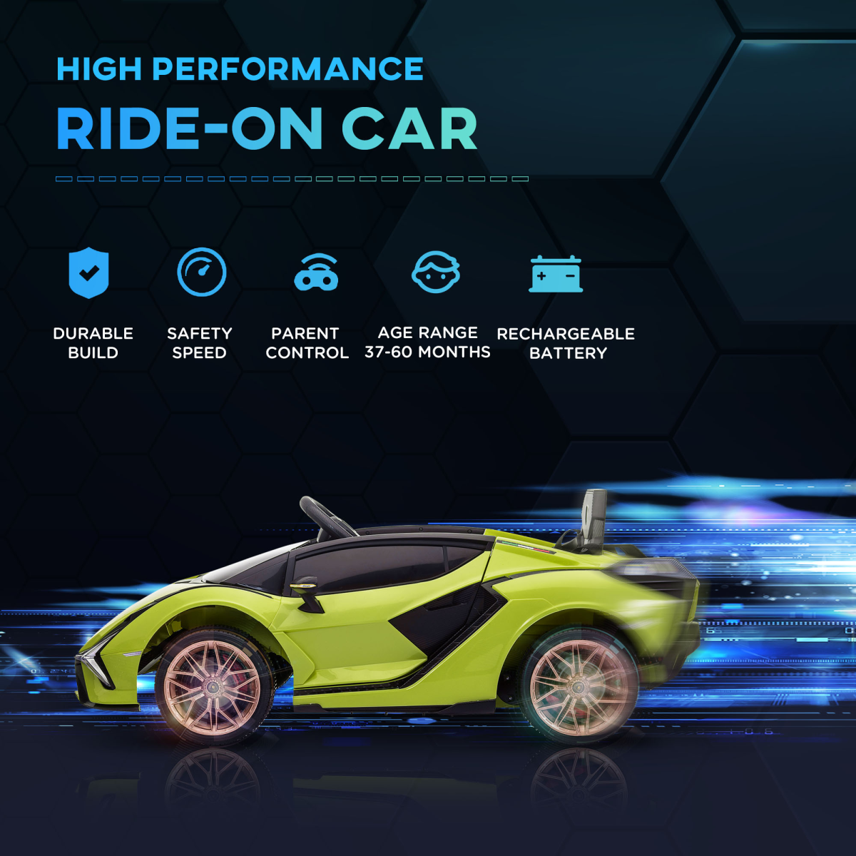 Lamborghini SIAN 12V Kids Electric Ride On Car Toy w/ Remote Control