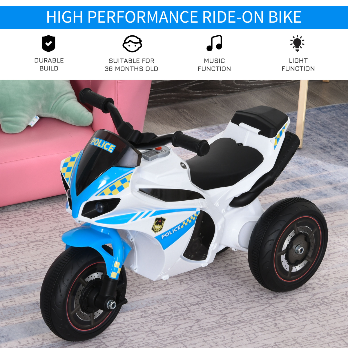 Exciting 3-Wheel Police Bike for Kids