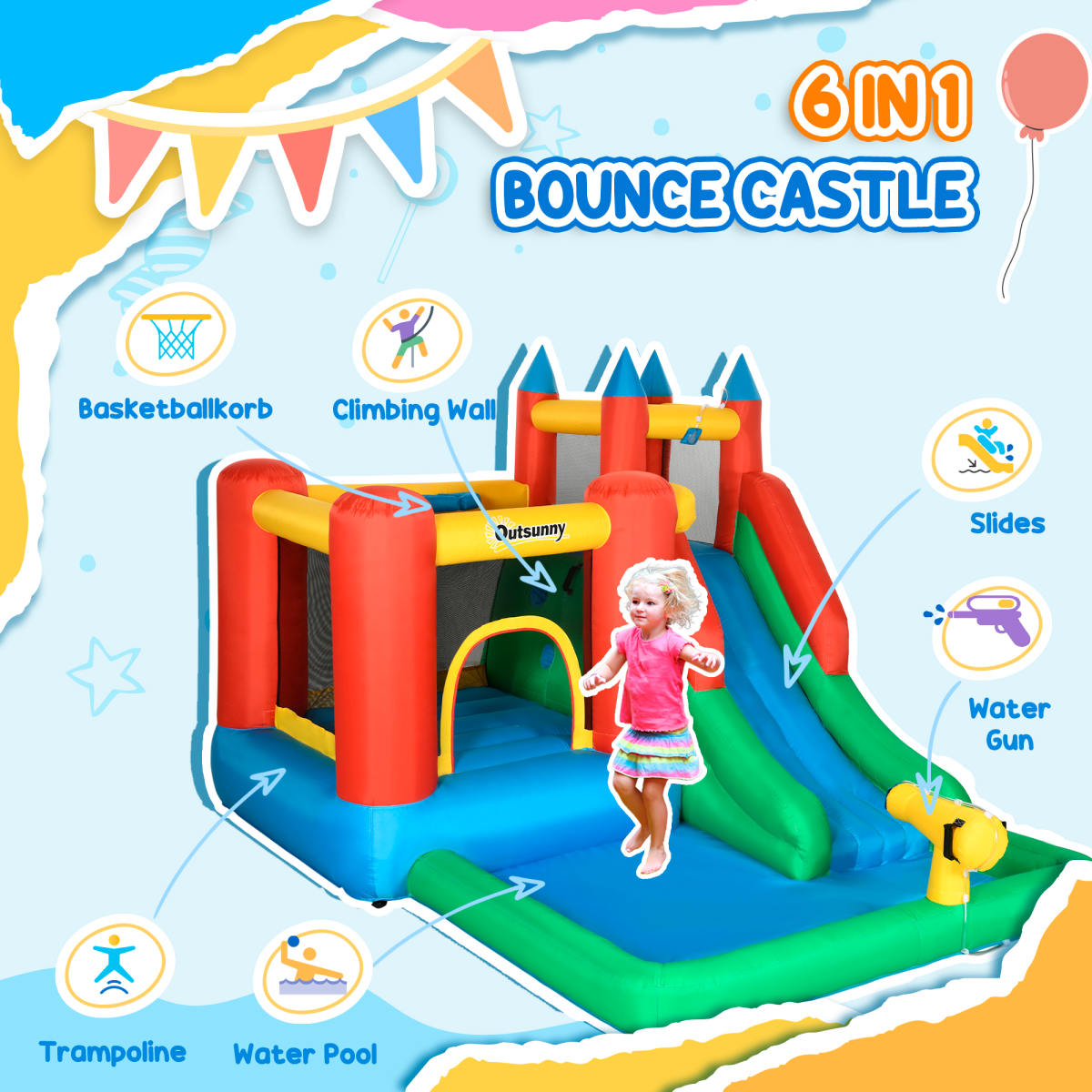 Ultimate Kids Bouncy Castle With Trampoline