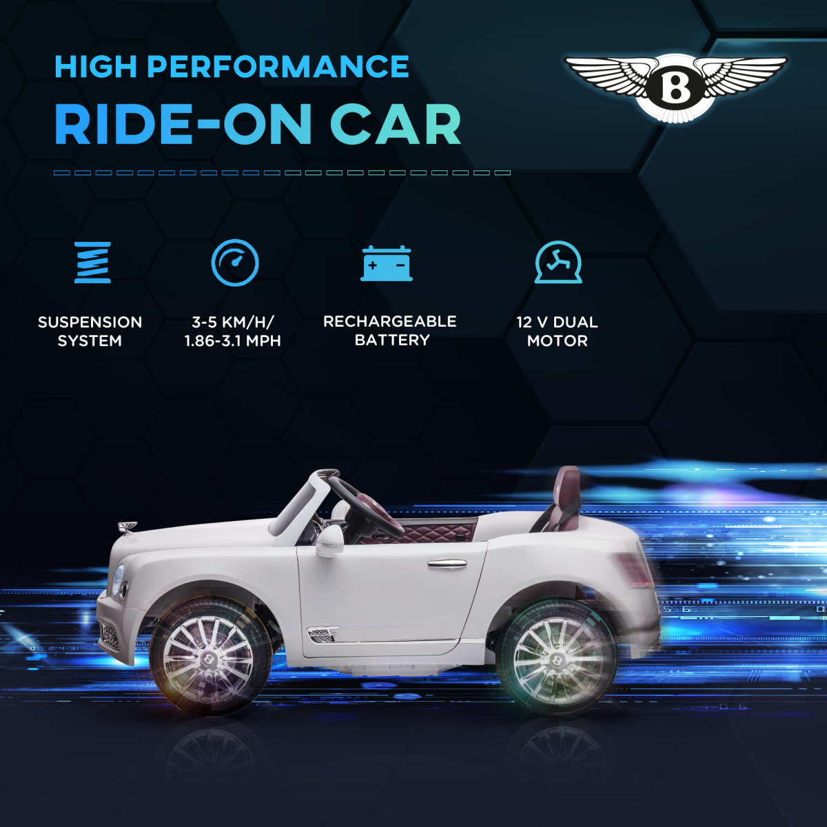 Luxury Bentley Mulsanne Electric Ride-On Car for Kids
